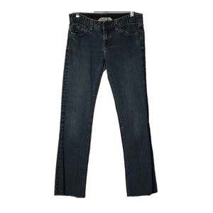 RN 80318 Elite Raw Hem Blue Jeans Size 27
